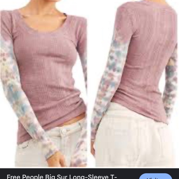 Free People We The Free Big Sur tie-dye, long sleeve ribbed top - Picture 13 of 13